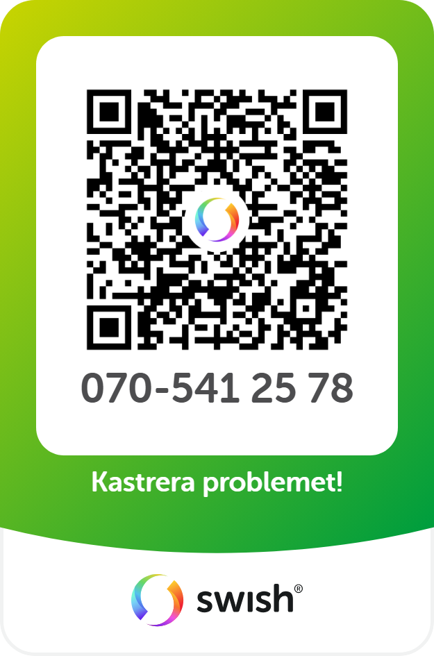 Swish QR-kod till kastreringskampanjen med det låsta meddelandet Kastrera problemet
